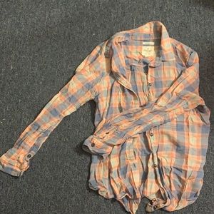 Light plaid button up shirt